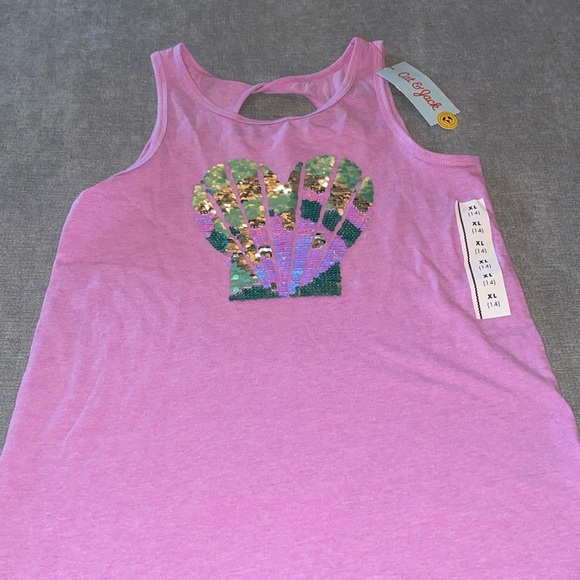 Cat & Jack Girls Sequin Shell Tank Top - Picture 1 of 5